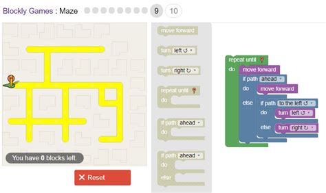 blockly games maze level 9 - lia-morine