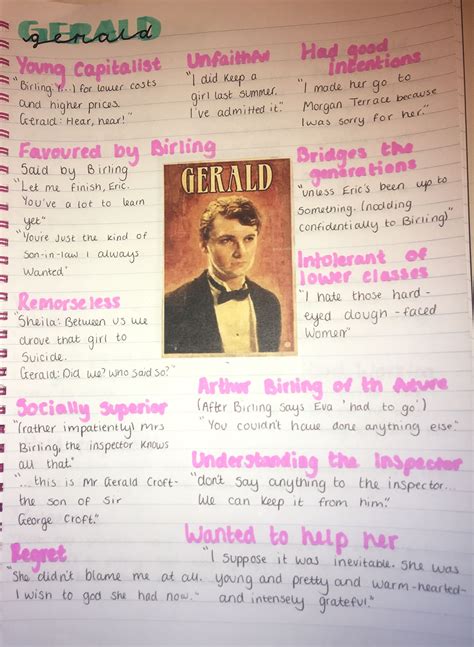 Inspector Calls: Gerald | Essay writing skills, English literature ...