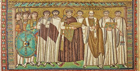 Byzantine Mosaic of Emperor Justinian I - Basilica of San Vitale in ...