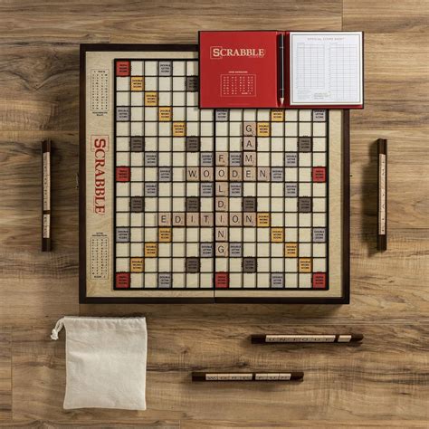 WS Game Company Scrabble Grand Folding Edition with Rotating Wooden Game Board, Board Games ...