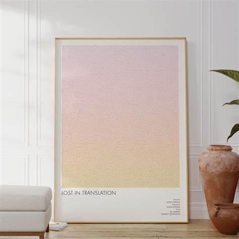 Lost in Translation Movie Poster Screenplay Art Print Typographic Colour Gradient Minimalist ...