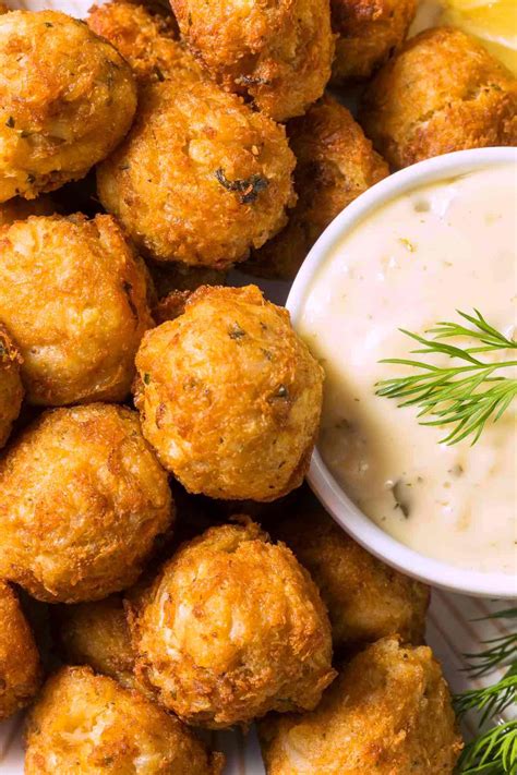 Easy Crab Balls with Tartar Sauce (Baked Crab Cake Bites) - IzzyCooking