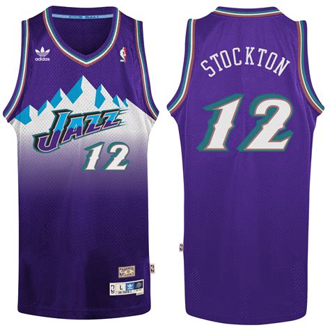 adidas John Stockton Utah Jazz Purple Hardwood Classic Swingman Jersey