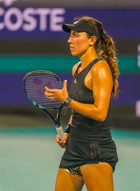 Professional Tennis Player Jessica Pegula of USA in Action during Miami ...