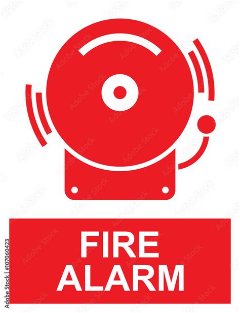 Fire alarm sign Stock Vector | Adobe Stock