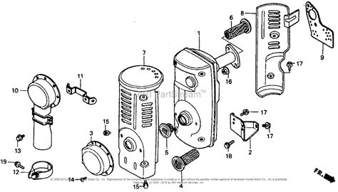 Honda Engines G400 QJ0 ENGINE, JPN, VIN# G400-1000001 TO G400-1096247 Parts Diagram for MUFFLER