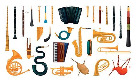 Set of Wind Musical Instruments 9566992 Vector Art at Vecteezy