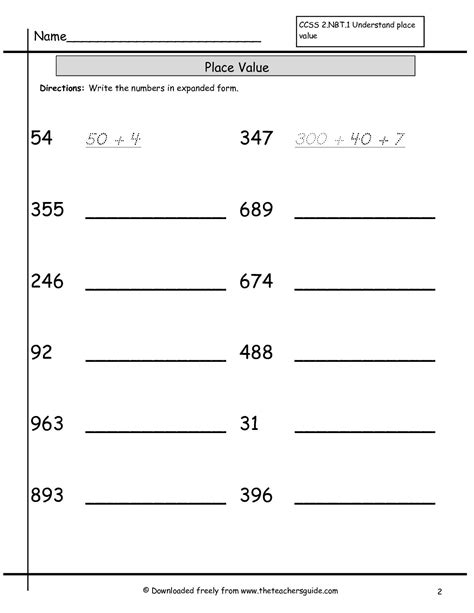 Expanded Form And Standard Form Worksheets