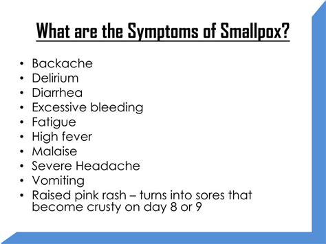 Smallpox Symptoms