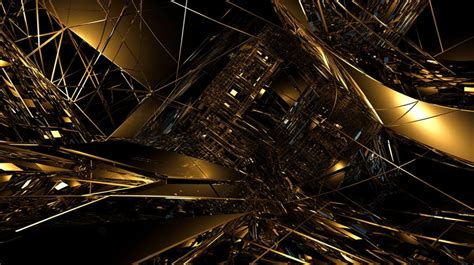 Background Of Gold And Black Abstract 3d Art, Gold Wallpaper, Gold ...