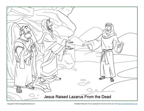 Jesus Raised Lazarus From the Dead Activities on Sunday School Zone