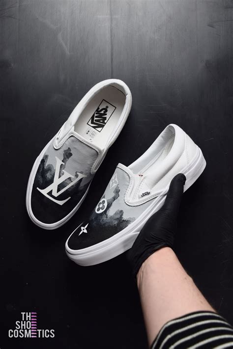 🔥 Download Black Smoke Louis Vuitton Vans Slip On Custom Sneakers Chaussure by @reginam | Slip ...