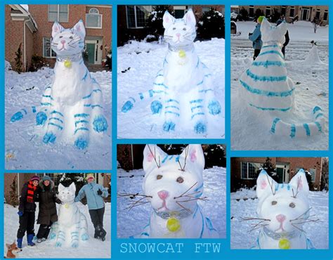 Cat snow sculpture by chibiviolinist on DeviantArt