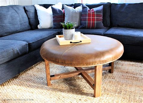 Round Leather Ottoman Table - Odditieszone