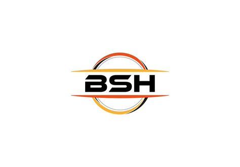 BSH letter royalty ellipse shape logo. BSH brush art logo. BSH logo for a company, business, and ...