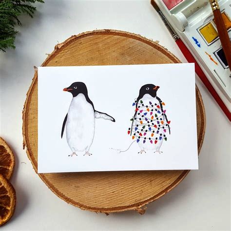 Penguin Christmas cards | Christmas card art, Penguin christmas cards, Christmas penguin