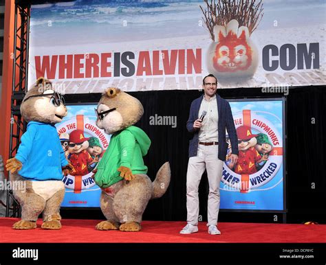 Jason Lee and The Chipmunks Alvin and the Chipmunks hand and footprint ceremony at Grauman's ...