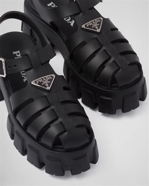 Black Foam rubber sandals | Prada