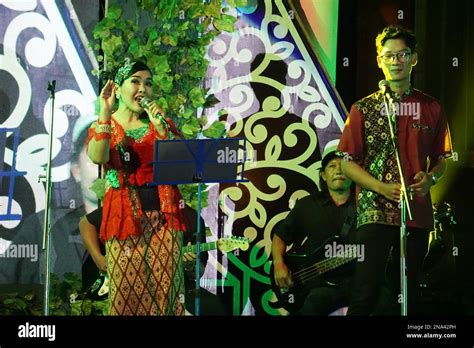 Javanese performing keroncong music. Keroncong is one of music genre ...