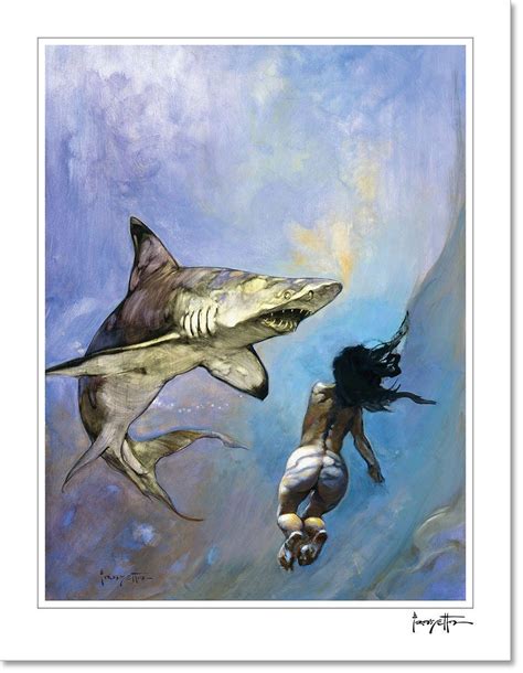 Frank Frazetta - Requiem for a Shark Print - Frazetta Girls LLC | Frazetta Girls