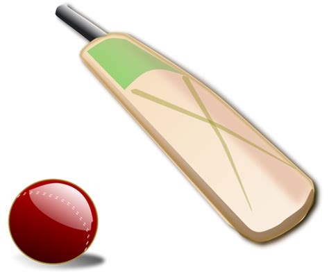 Cricket bat and ball vector illustrations | Public domain vectors