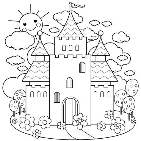 Castle Coloring Pages Download And Print Castle Coloring