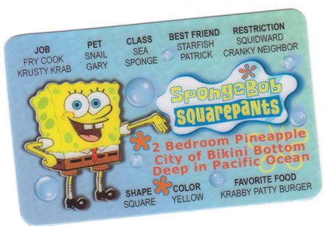 Sponge Bob Squarepants Fun ID Card / Drivers License Spongebob | Etsy