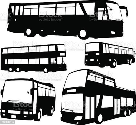Tour Bus Collection Stock Illustration - Download Image Now - Open-Air Bus, Coach Bus, In ...