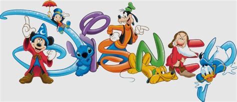 an image of mickey mouse and friends in the word hello spelled out with cartoon characters