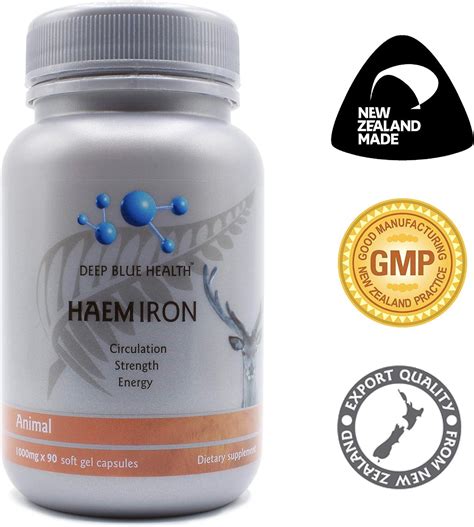 New Zealand Heme Iron Supplement - 1000mg x 90 Soft Gel Capsules - Iron ...