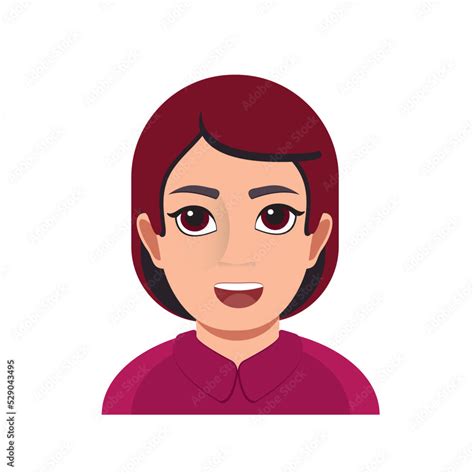 Emojis for women. Emoji-style face. vector illustration. Talking person ...