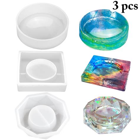 3PCS Resin Casting Mold Creative Ashtray Mold Silicone Mold Craft Mold for DIY - Walmart.com ...