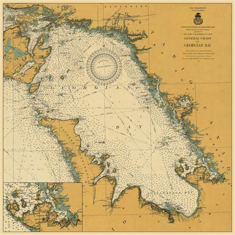 Lake Huron - Georgian Bay Map 1917 – HullSpeed Designs