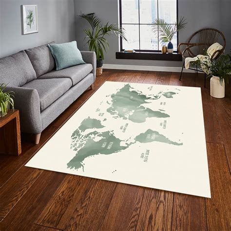 World Map Rug, Rug With World Map, Light Colored Rug,multicolored Rug,artistic Rug,luxury Decor ...