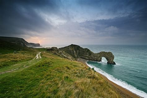 Download Cloud Seascape Sea Sunset Limestone Cliff Shore Coast England Dorset Nature Durdle Door ...