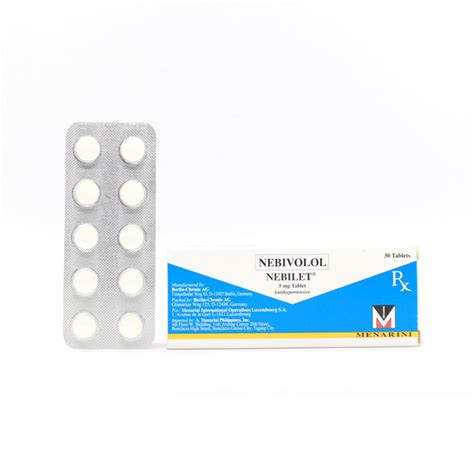 NEBILET Nebivolol Hydrochloride 5mg Tablet 1's price in the Philippines ...