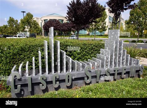 Corporate sign of Cisco Systems Headquarters in San Jose, California CA USA Stock Photo - Alamy