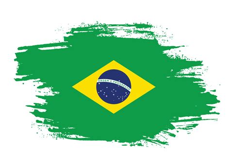 Hand drawing brush stroke Brazil flag vector 16128299 Vector Art at ...