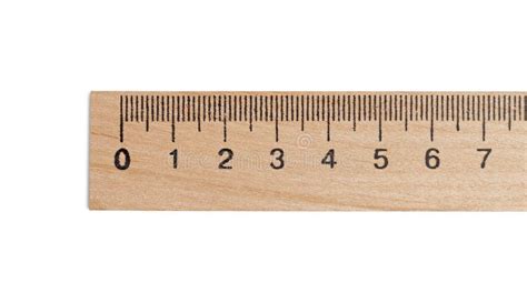 Wooden Ruler with Measuring Length Markings in Centimeters Isolated on White, Top View Stock ...