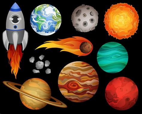 Outer Space Clip Art Set of 10 X-large 300 DPI Vector PNG - Etsy