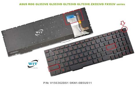 Gaming Laptop internal Keyboard/Keypad for Asus ROG Strix GL753 GL753V GL753VE GL753VD GL553 ...