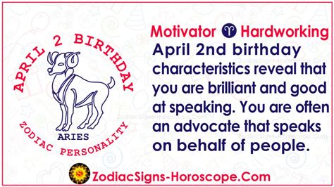 April 2 Zodiac (Aries) Horoscope Birthday Personality and Lucky Things | ZSH