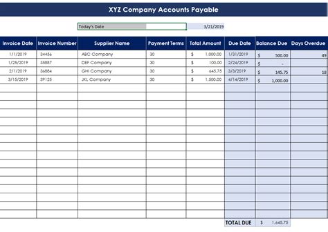 Accounts Payable Excel Spreadsheet | Basic Accounting Help