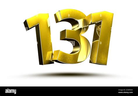 3D illustration Numbers 131 Gold isolated on a white background.(with ...