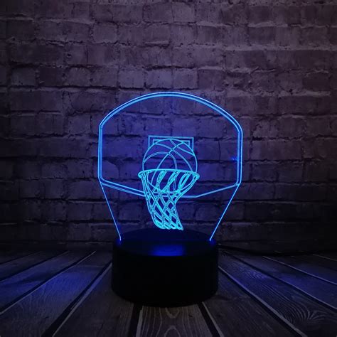 Basketball Sport Dunk shoot a Basket 3D Lamp Night Light LED Light Mulitcolor Christmas Decora ...