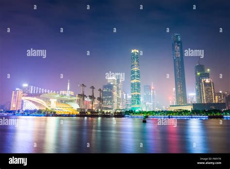 guangzhou skyline at night Stock Photo - Alamy