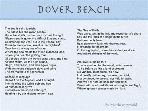 Dover beach poem