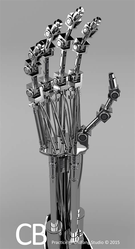 Robotic Terminator Arm T-800 Maya 3D model - Textured Closeup ...