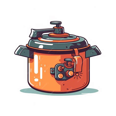 Premium AI Image | Illustration of a pressure cooker with a blue handle