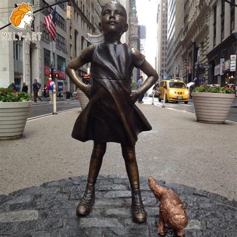 Realistic Bronze Fearless Girl Statue Replica - Milystatue